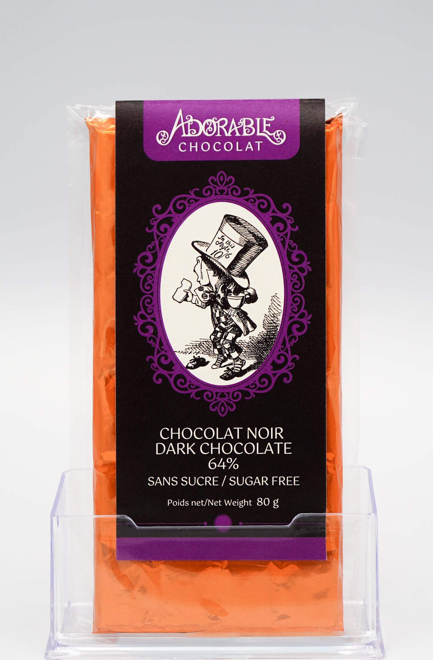 Bar chocolat noir 64% sans sucre/64% sugar free dark chocolate